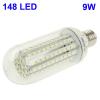9W Day White 148 LED Corn Light Bulb, Base Type: E27