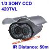 1/3 SONY Color 420TVL CCD Водонепроницаемая видеокамера