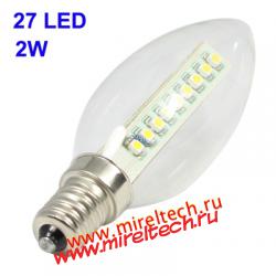 2W 27 LED Candle Light Bulb