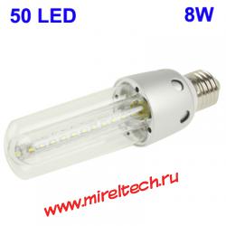 8W Day White 50 LED Corn Light Bulb, Base Type: E27