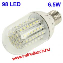 6.5W Day White 98 LED Corn Light Bulb, Base Type: E27