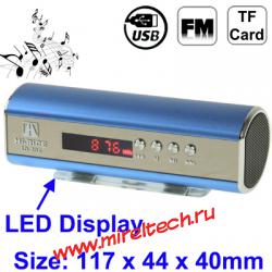 Mini Card Reader Speaker with LED Display & Flashlight, FM Radio