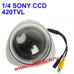 1 / 4 SONY 420TVL Color Dome CCD Camera