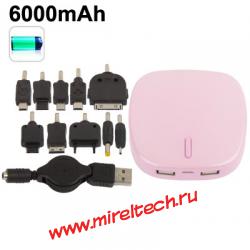 6000mAh Портативный блок питания для iPhone / IPad / Samsung