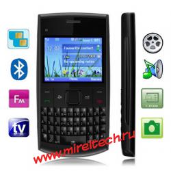 X2-01 Black, аналоговое ТВ (PAL / NTSC / SECAM), Bluetooth, FM функции, Две сим-