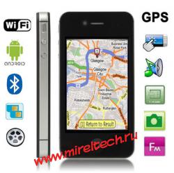 W008 Black, GPS + AGPS, Android 2.2 Version, емкостной сенсорный экран
