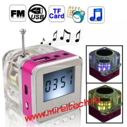 Прозрачный акриловый Sound box, 1,5-дюймовый ЖК-дисплей, с красочными светодиода