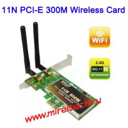 802.11N PCI-E 300M PC Wireless WIFI Card + 2 Antenna