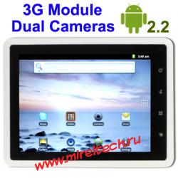 JY806 White, 8.0 inch Capacitive Touch Screen Android 2.2 aPad Style Mobile Phon